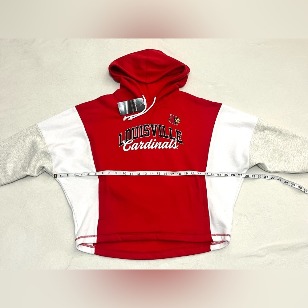 Louisville Cardinals Women’s Captivating Red White Gray Hoodie Sweatshirt - Picture 10 of 16